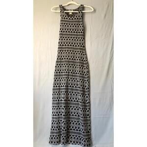 Vintage Y2K Maria Bonita Maxi Bodycon Slinky Dress Black Silver Transparent sz S